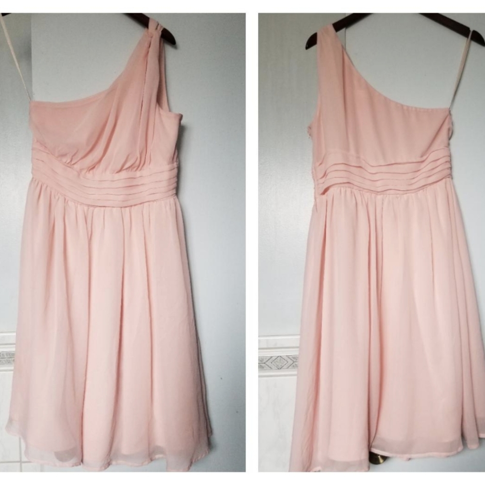 Sheer, one shoulder midi dress